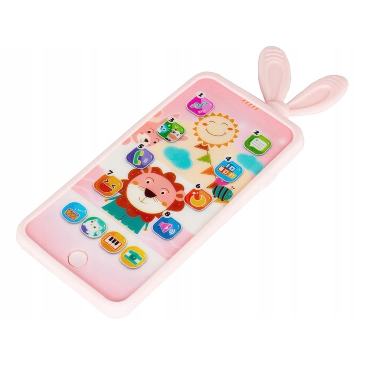 Интерактивен смартфон Malplay Animal Song, 13 функции със светлини и звуци, 10 песни, USB зареждане