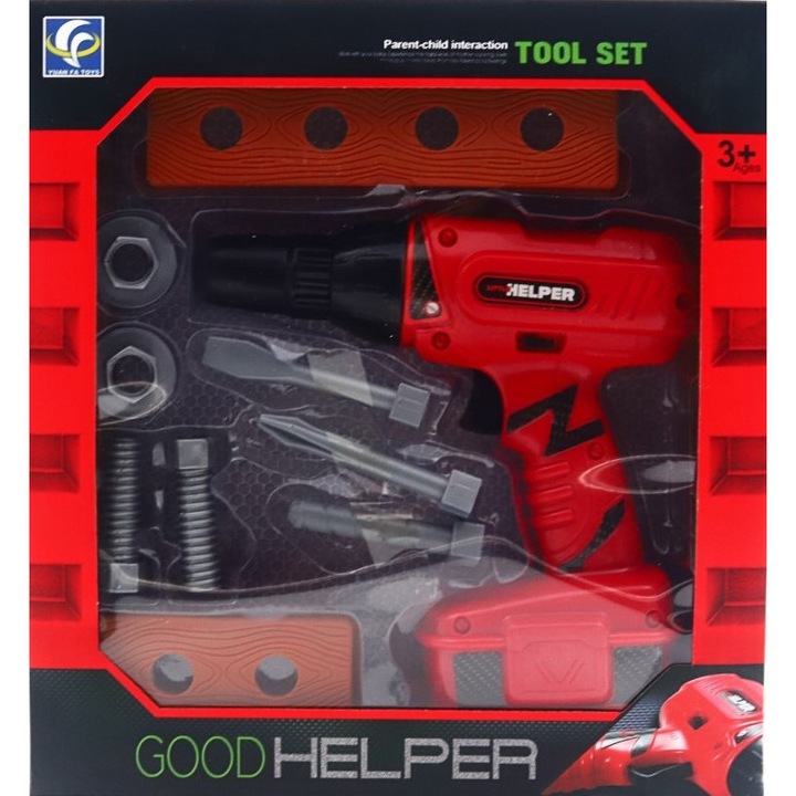 Set bormasina Good Helper, Rosu, 14 cm