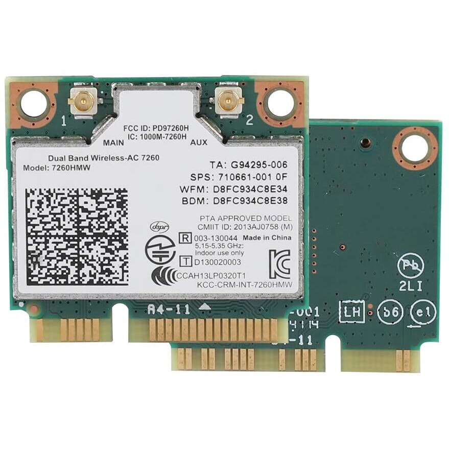 Manifold Traveler Berry Placa de retea wireless Intel Dual Band AC 7260, Mini PCI-E, Bluetooth 4.0,  5 GHz, 867 Mbps - eMAG.ro