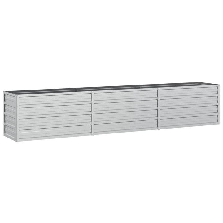 Strat inaltat de gradina vidaXL, argintiu 240x40x45 cm otel galvanizat 6.66 kg 316889