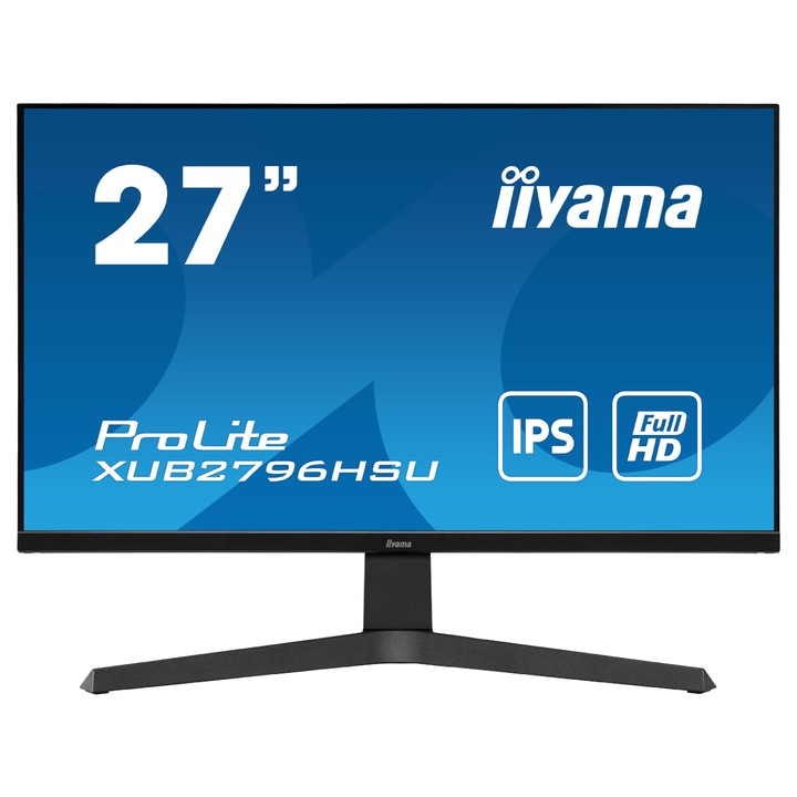 Монитор IIYAMA XUB2796HSU-B1 27 inch IPS LED Panel, 1920x1080, 75Hz, 1ms, 250cd/m2, HDMI, DisplayPort, 2xUSB, speakers, Height adjustment, Pivort, ultra slim, AMD FreeSync XUB2796HSU-B1