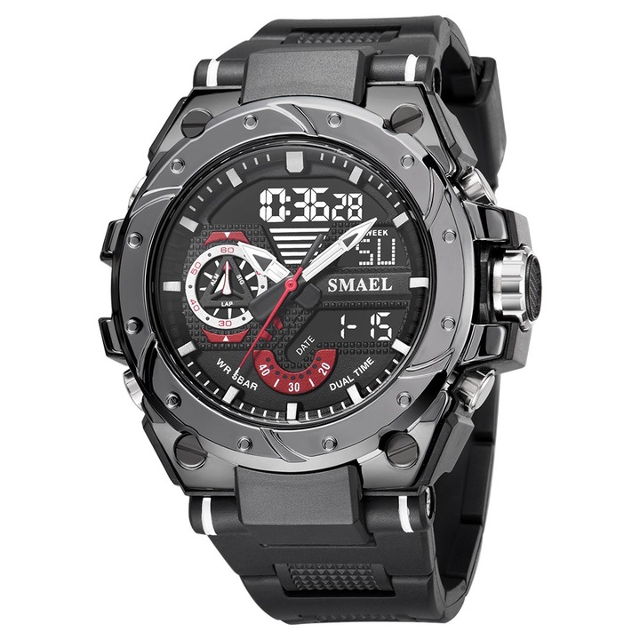 Мъжки часовник Smael Sport Casual Military Dual time Chronograph Hybrid