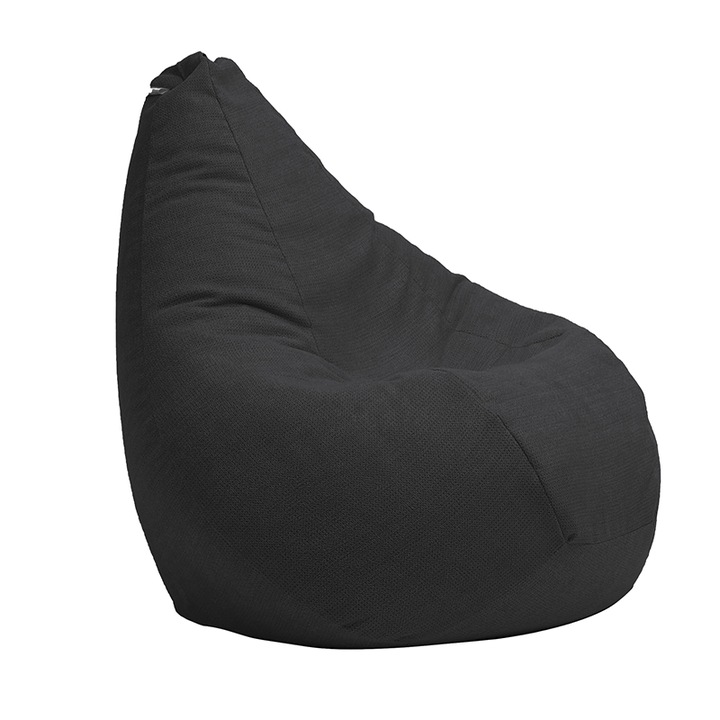 Калъф за пуф круша Pufrelax Nirvana Light, 160л., Eerie Black, Без пълнеж, Гама Premium