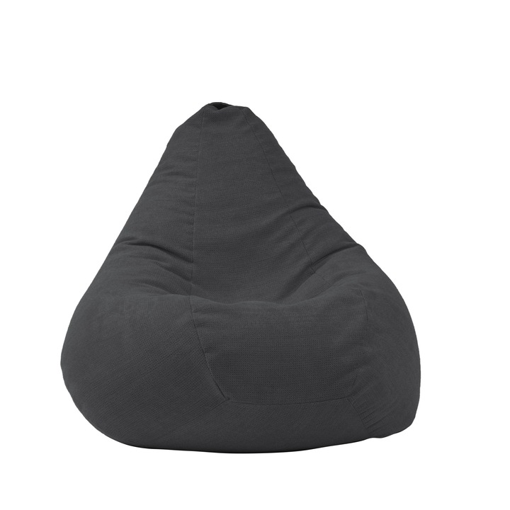 Калъф за пуф круша Pufrelax Nirvana Hobbit, 220л., Eerie Black, Без пълнеж, Гама Premium