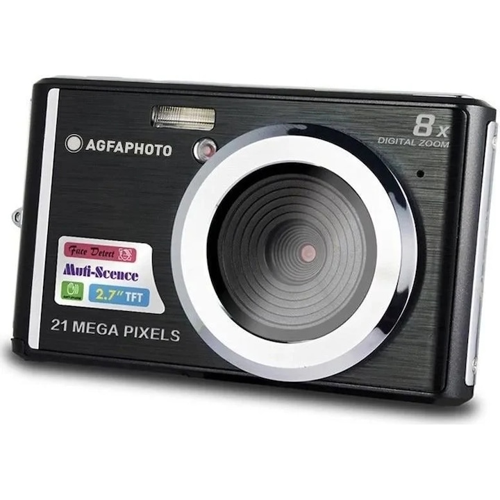 Agfa DC5200 Digitális fényképezőgép, 21 MP, 8x digitális zoom, HD/30fps videofelvétel, Fekete