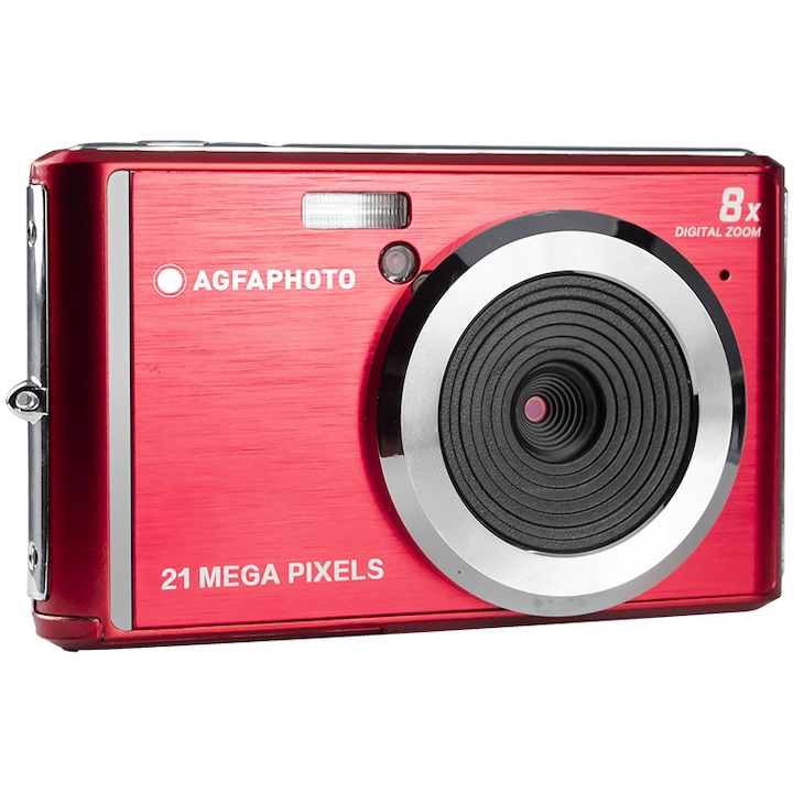 Agfa DC5200 Digitális fényképezőgép, 21 MP, 8x digitális zoom, HD/30fps videofelvétel, Piros