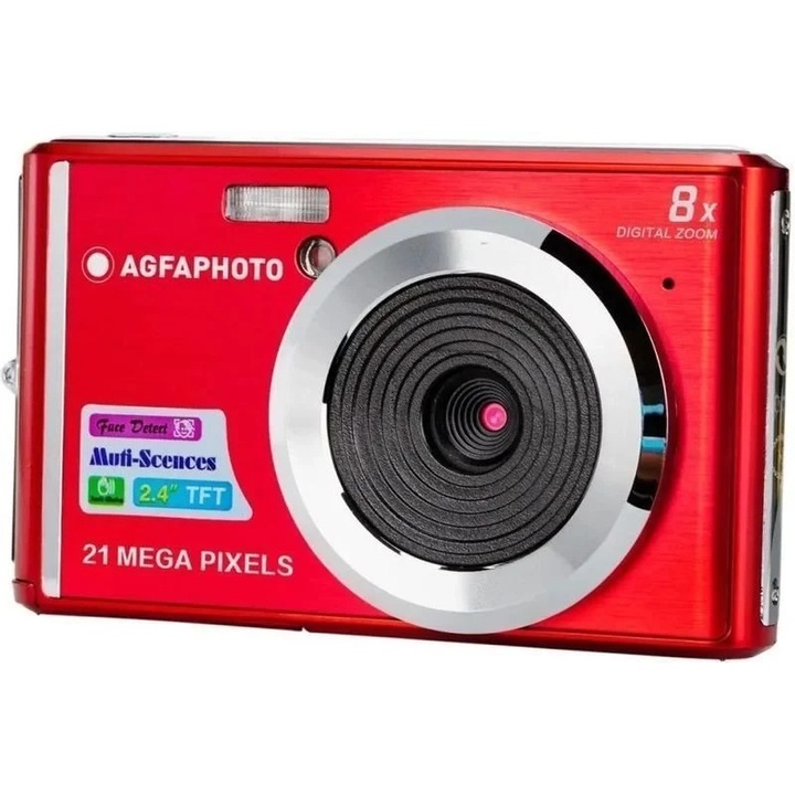 Цифров фотоапарат, Agfa, DC5200, 21 MP, Червен