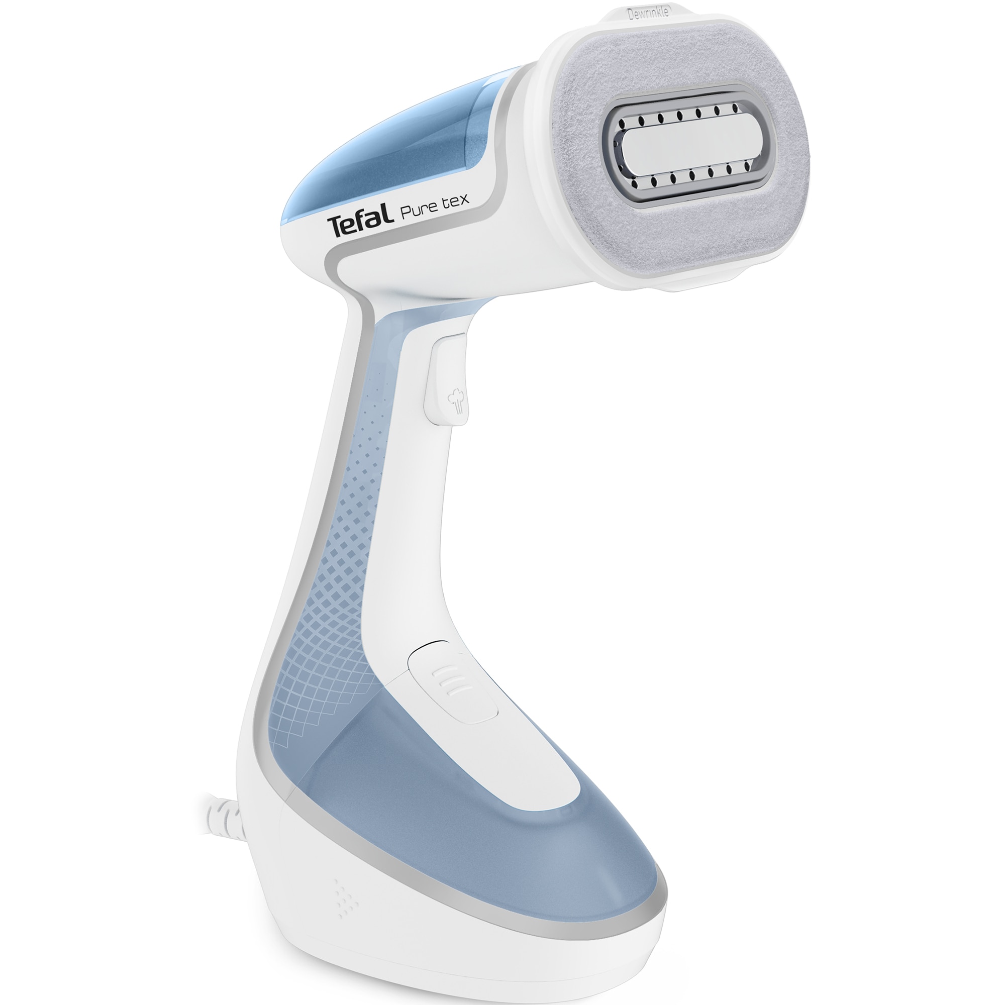 Aparat de calcat vertical cu abur Tefal Pure Tex DT9531E0, 1700W, abur variabil 30g/min, rezervor 200 ml, timp incalzire 25 secunde, cablul 2.5m, alb/ albastru
