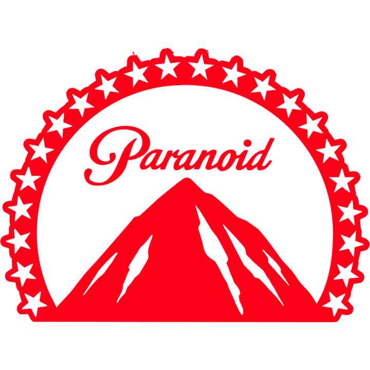 Sticker auto ''Paranoid'', 20x18 cm, Rosu