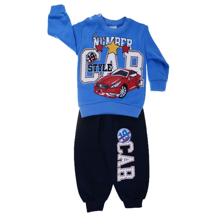 Compleu 2 piese pentru baieti Mini Junior CPBBK-56, Albastru 74385
