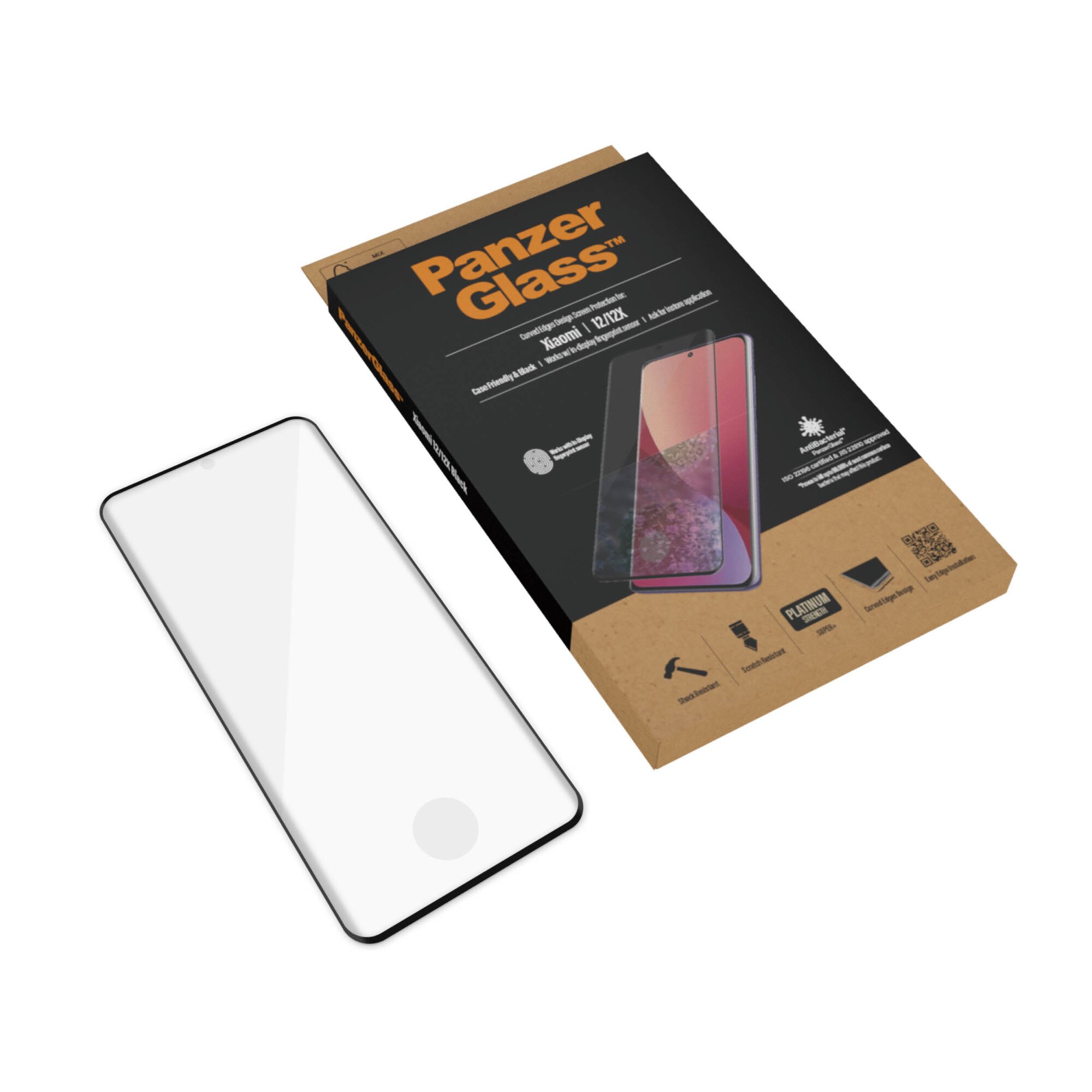 Protector de sticla PanzerGlass pentru Xiaomi 12/12x, pentru carcasa, negru, AB
