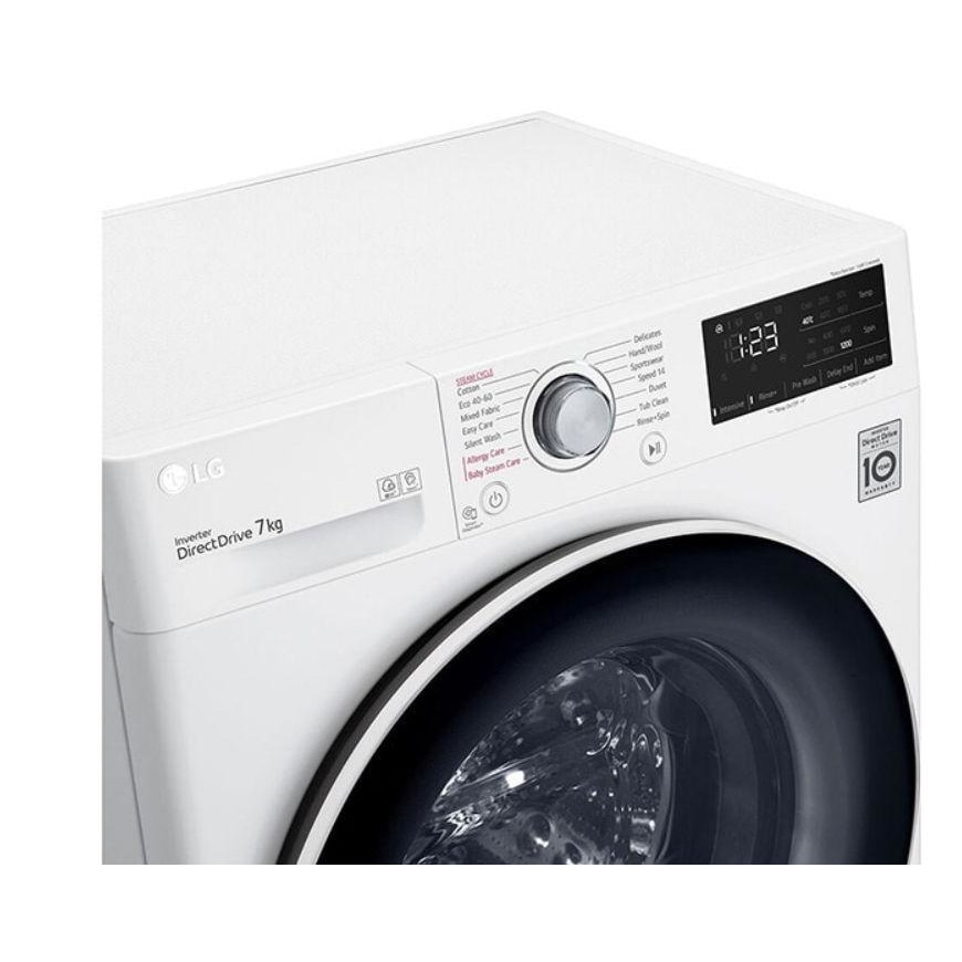 Masina de spalat rufe frontala slim LG F2WV3S7S0E, 7kg, 1200rpm, Clasa D, alb