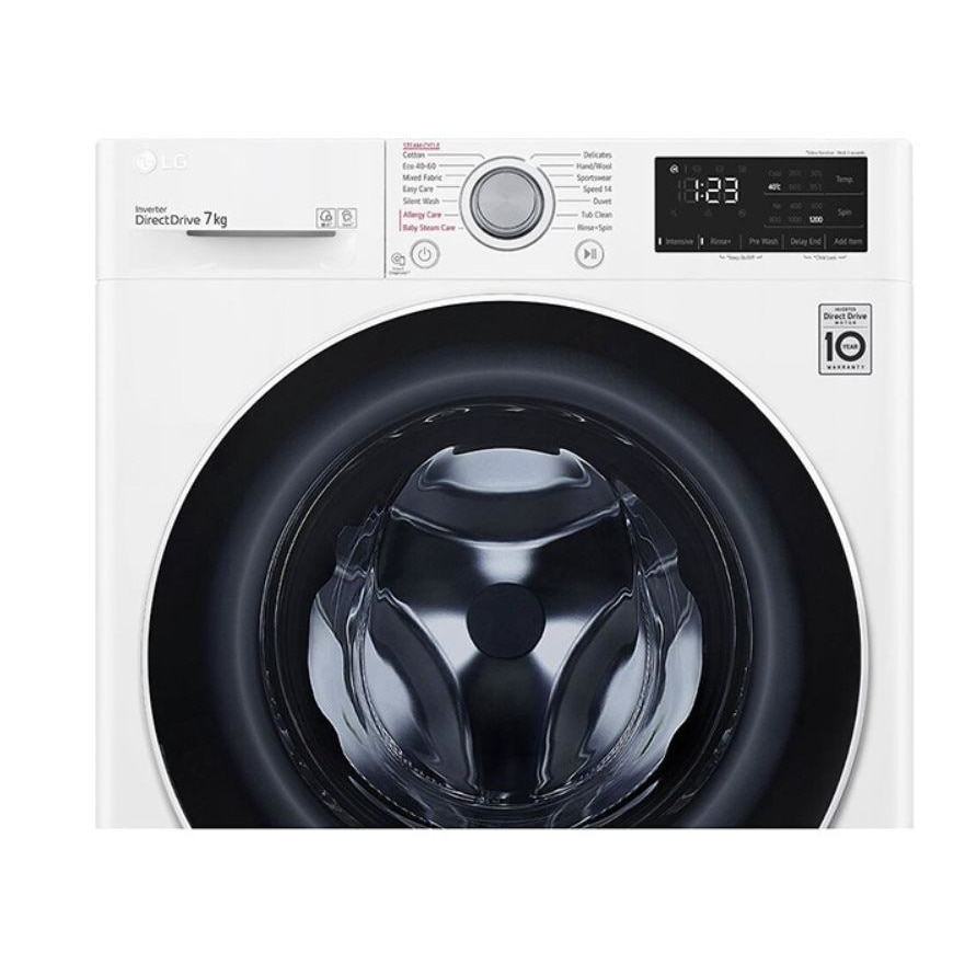 Masina de spalat rufe frontala slim LG F2WV3S7S0E, 7kg, 1200rpm, Clasa D, alb