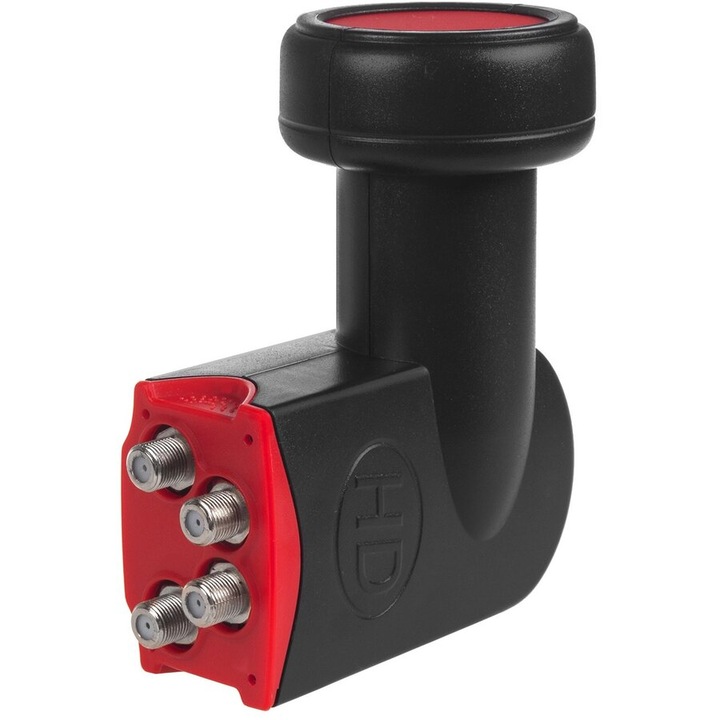 Convertor satelit MCTV-591, LNBF 60dB Full HD, negru-rosu