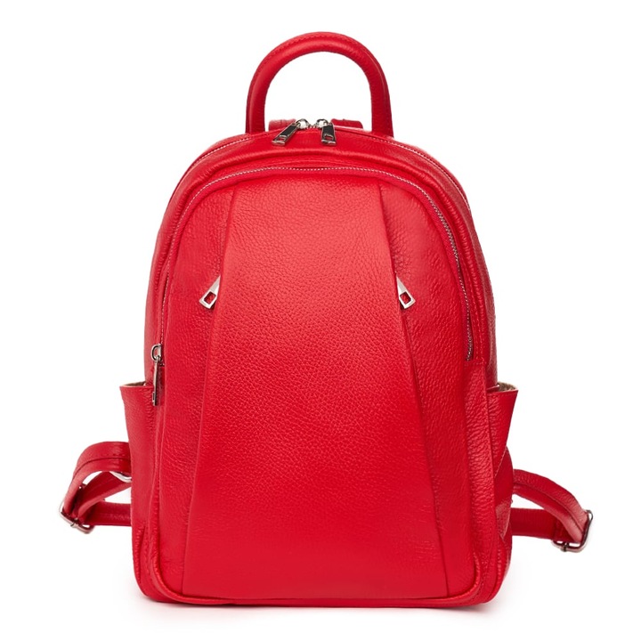 Rucsac din piele naturala Thomas rosu