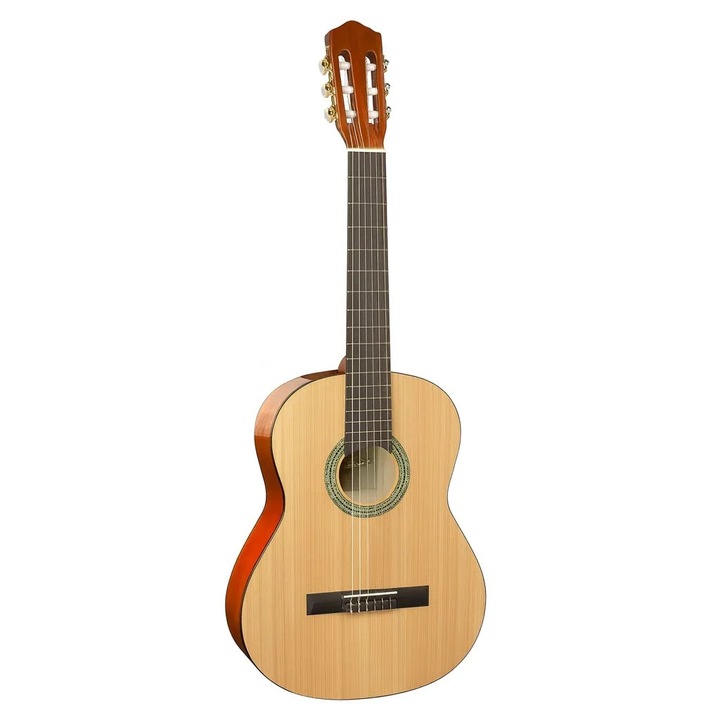 Chitara Acustica AT PERFORMANCE® Crem/Natur 4/4 38" ( 95 x 35 cm ), pentru Incepatori si Adulti, Recomandata peste 8-10 Ani, 6 Corzi Metalice, 20 De Taste