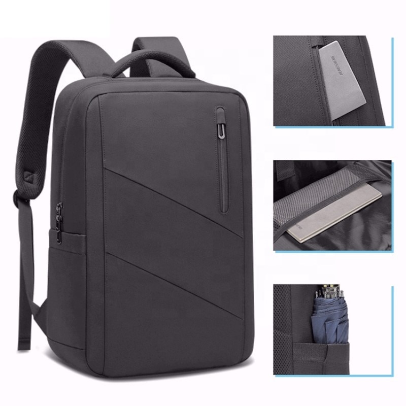 Rucsac laptop 15.6", smart casual, compact, impermeabil, Escalate, 47x15x31 cm, Negru