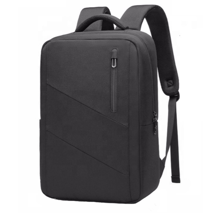 Rucsac laptop 15.6", smart casual, compact, impermeabil, Escalate, 47x15x31 cm, Negru