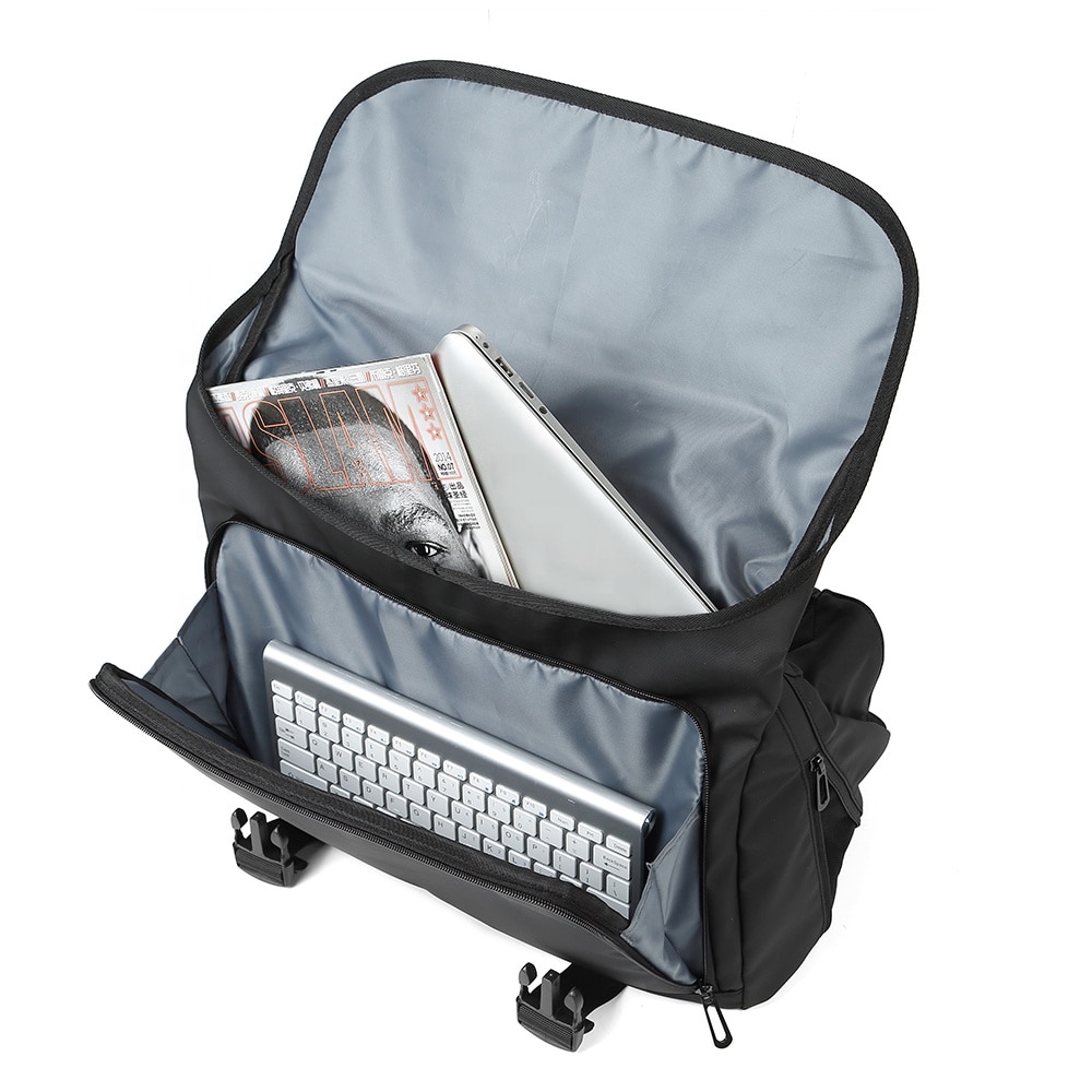 Geanta laptop 15.6", de umar sau de piept, tip messenger, expandabila, Escalate, 43x16x32 cm, Gri