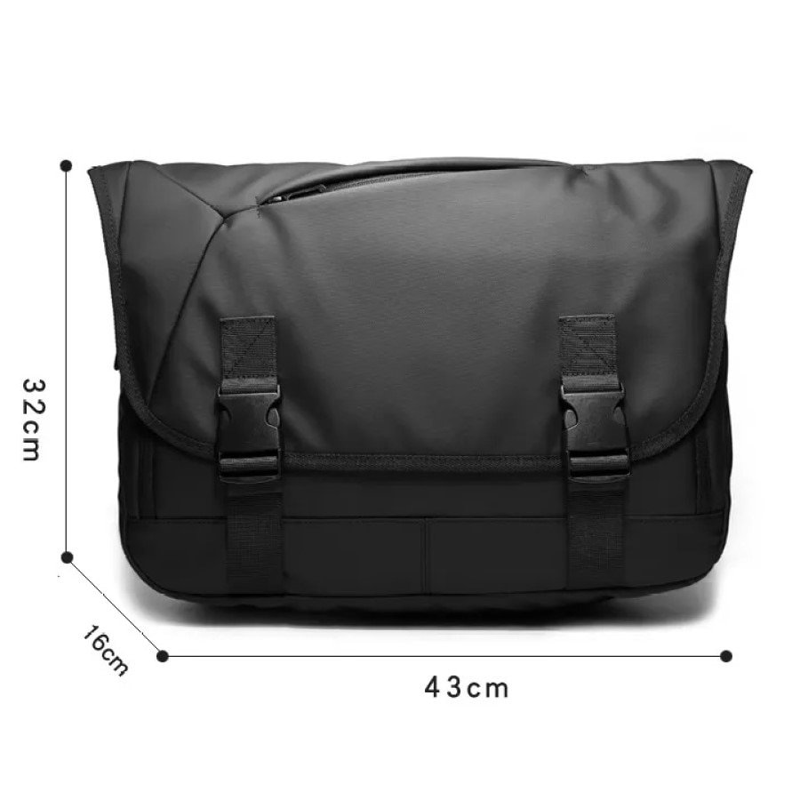 Geanta laptop 15.6", de umar sau de piept, tip messenger, expandabila, Escalate, 43x16x32 cm, Gri