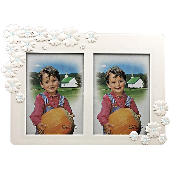 Rama foto colaj Newly Wed, Rhainer, alb, 2 poze 13x18cm