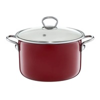 Oala cu capac, Emalia Olkusz Optimum, email, 22 cm/3.6 L, rosie