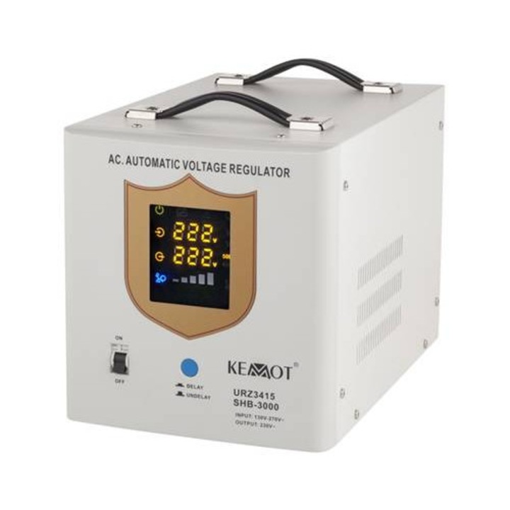 Стабилизатор на напрежение със серво мотор, високопроизводителен тороидален трансформатор, 3000VA / 1800W, Бял