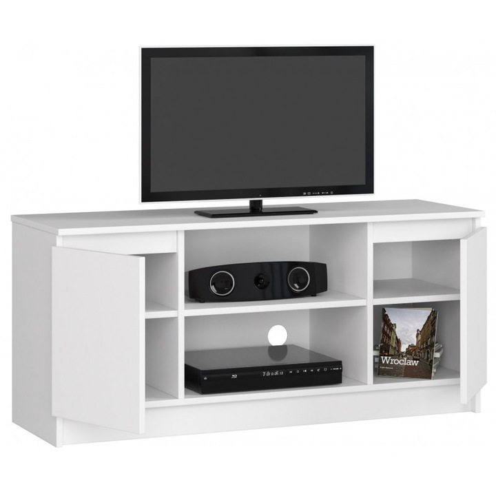 Comoda TV, Akord Furniture Factory, PAL, 120 x 55 x 40, Alb