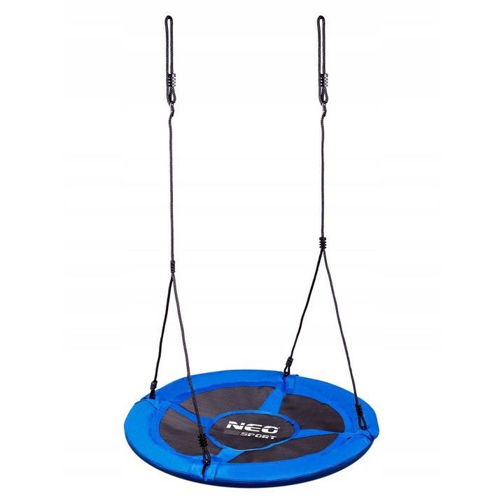 Leagan Suspendat Tip Cuib pentru Copii, Desing Modern, Material Impermeabil, Cadru din Otel, 180cm x 95 cm, Albastru