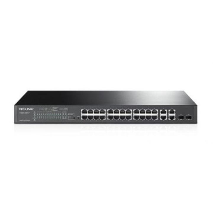 Kapcsoló TP-Link TL-SG3428X, 24 portos, JetStream Gigabit L2 menedzselt kapcsoló, 128 Gbps