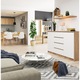 Comoda, Akord Furniture Factory, PAL, 2 usi/4 sertare, 160 x 99 x 40 cm, Sonoma/Alb