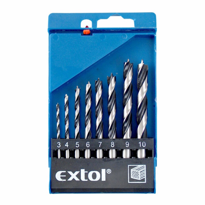 Set Burghiuri pentru lemn, Extol, Argintiu