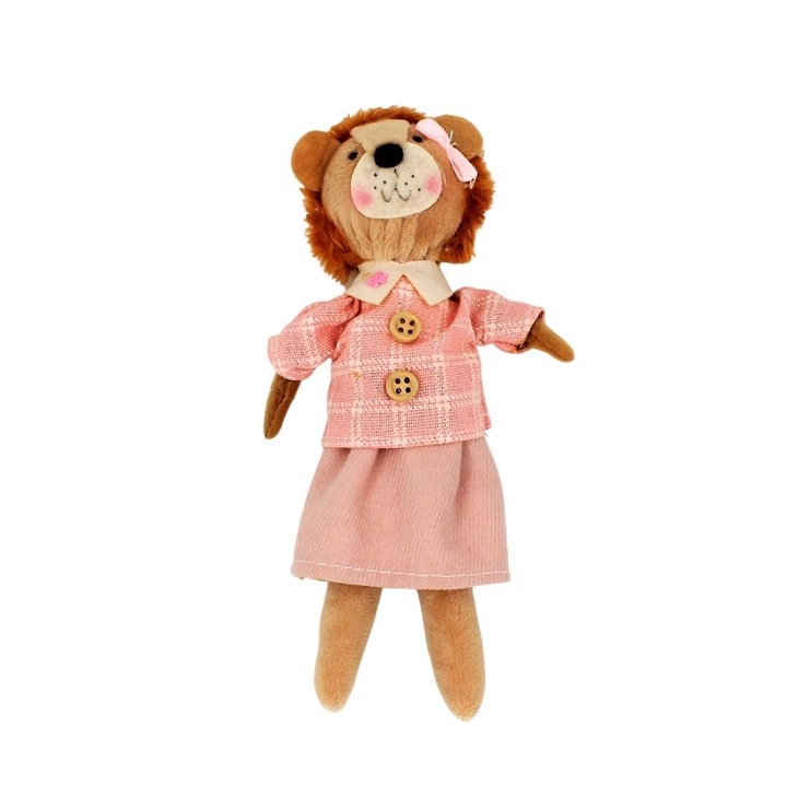 Декорация Zooky животно лъвица с розова рокля 17 х 5 см