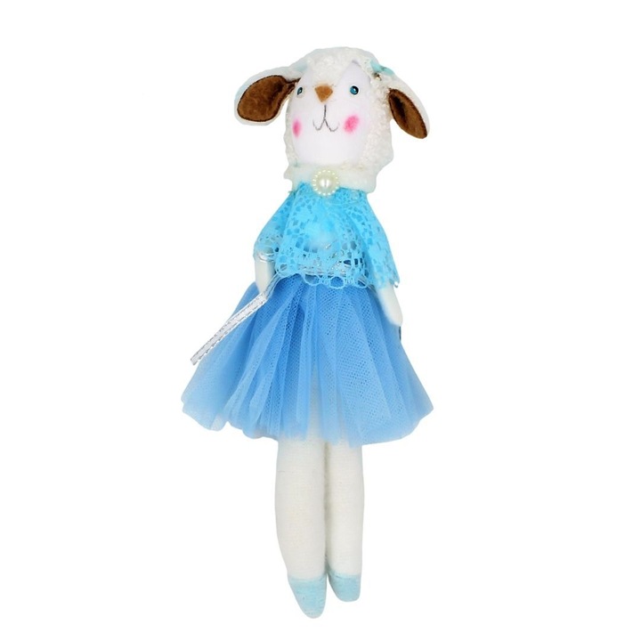 Декорация Zooky животно овца със синя пола 21 х 5 см