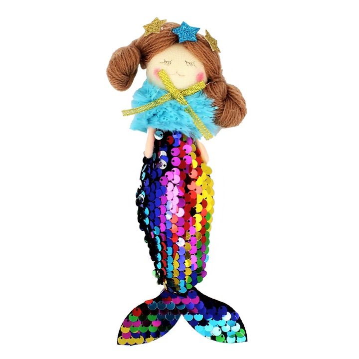 Декорация русалка Zooky с разноцветни пайети 18 × 5 см