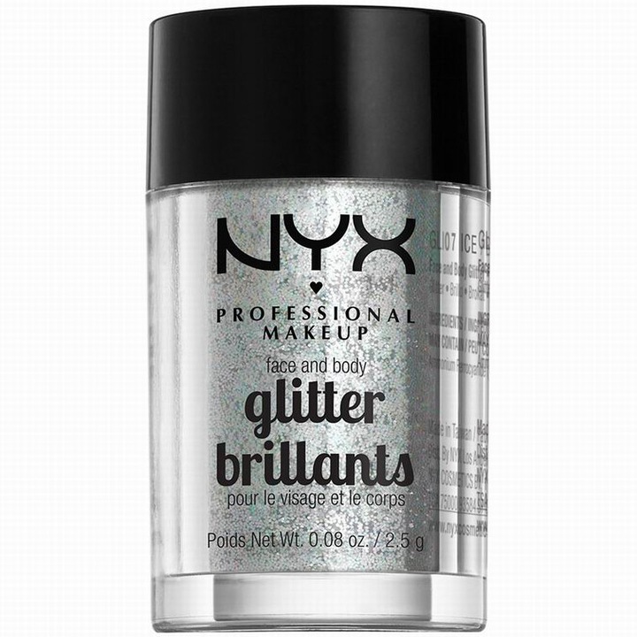 Sclipici pentru fata si corp NYX PM Face & Body Glitter 7 Ice, 2.5 g