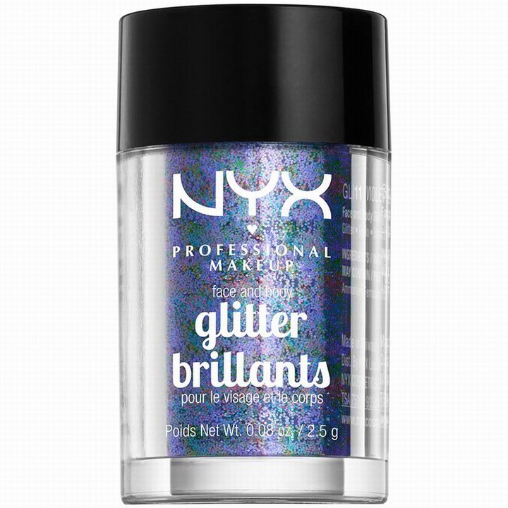 Sclipici pentru fata si corp NYX PM Face & Body Glitter 11 Violet, 2.5 g