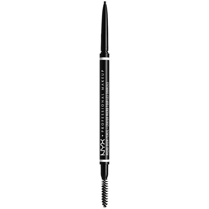 Creion pentru sprancene NYX PM Micro Brow 8 Black, 0.09 g