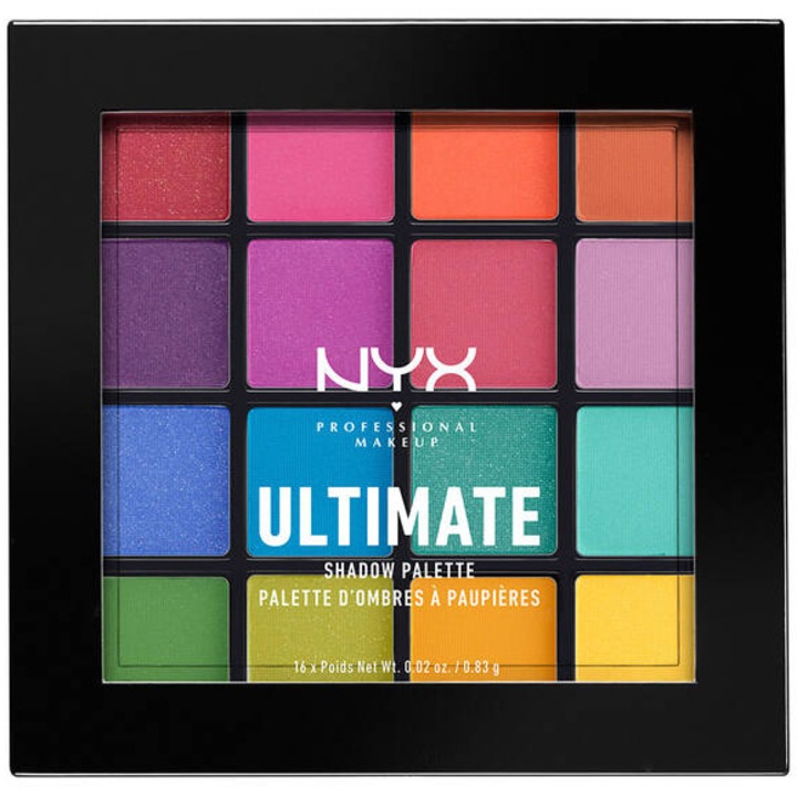 Paleta farduri de pleoape NYX PM Ultimate Shadow 4 Brights, 13.3 g