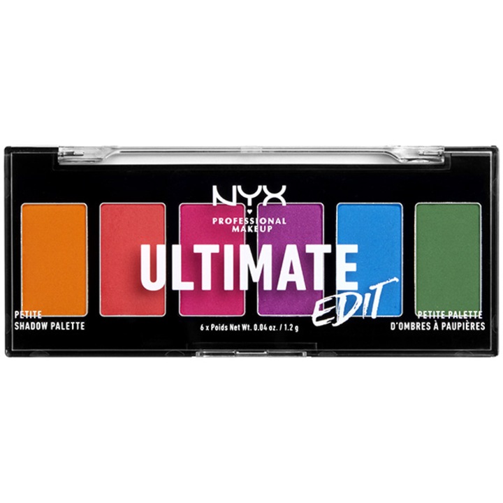 Палитра сенки за очи NYX PM Ultimate Edit Petite 2 Brights, 7.2 гр