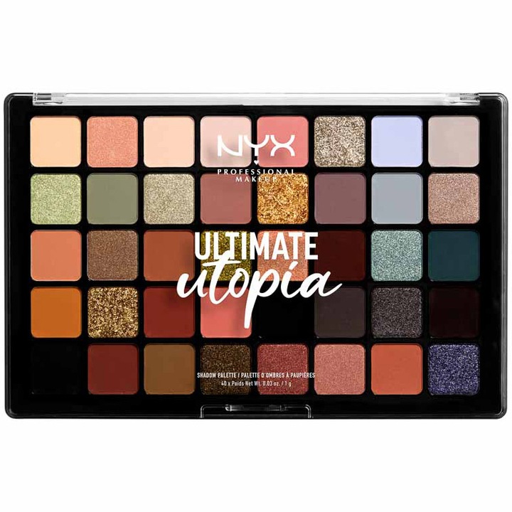 Paleta farduri de pleoape NYX PM Ultimate Ulti Shadow 1W Utopia, 40 g