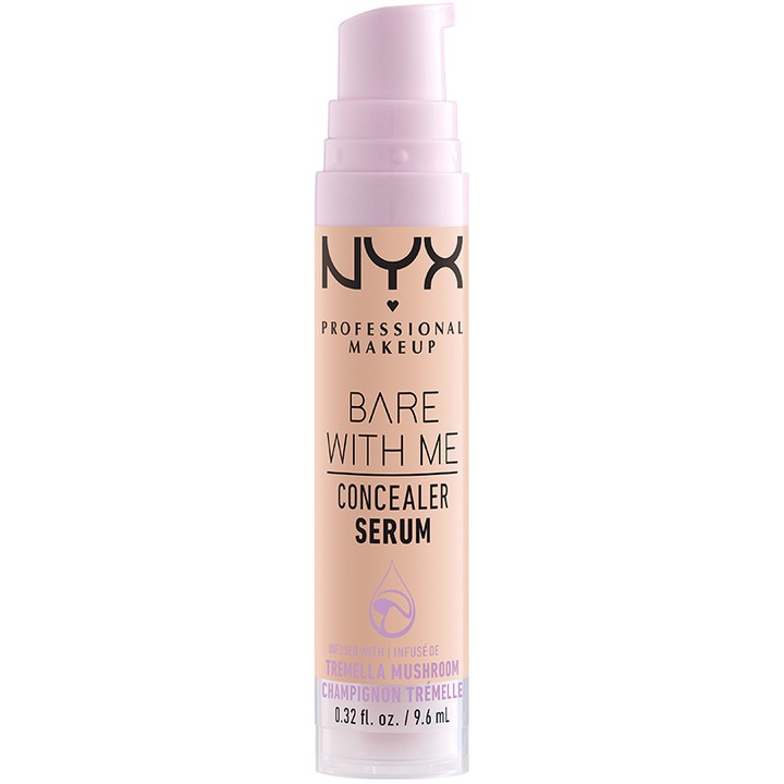Corector cearcane si imperfectiuni NYX PM Bare with me Serum 2 Light, 9.6 ml