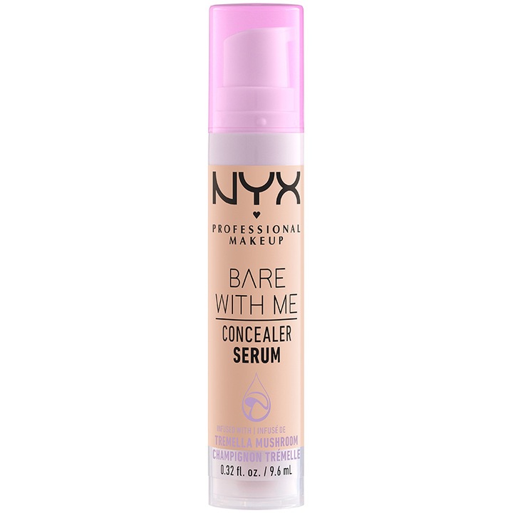 Corector cearcane si imperfectiuni NYX PM Bare with me Serum 2 Light, 9.6 ml