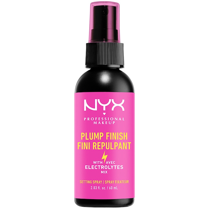 NYX PM Plump Finish Setting Spray sminkfixáló spray vitaminokkal, 60ml