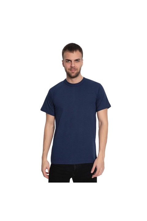 Tricou Pamuklu din bumbac, Bleumarin