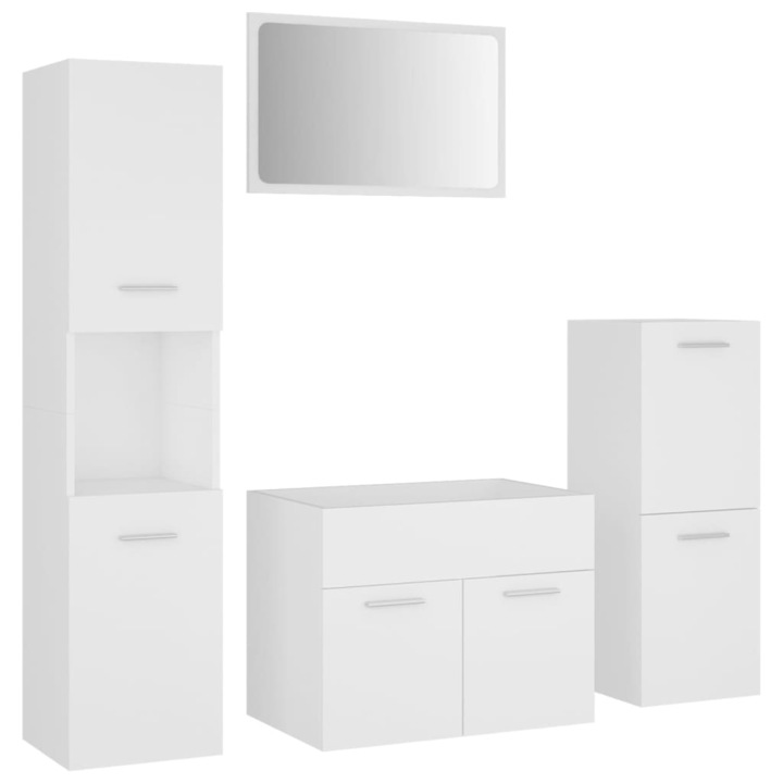 Set mobilier de baie vidaXL, alb, lemn prelucrat 3070910