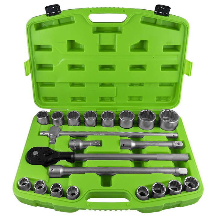 Trusa chei tubulare cu patrat de actionare 3/4", 21 piese, JBM