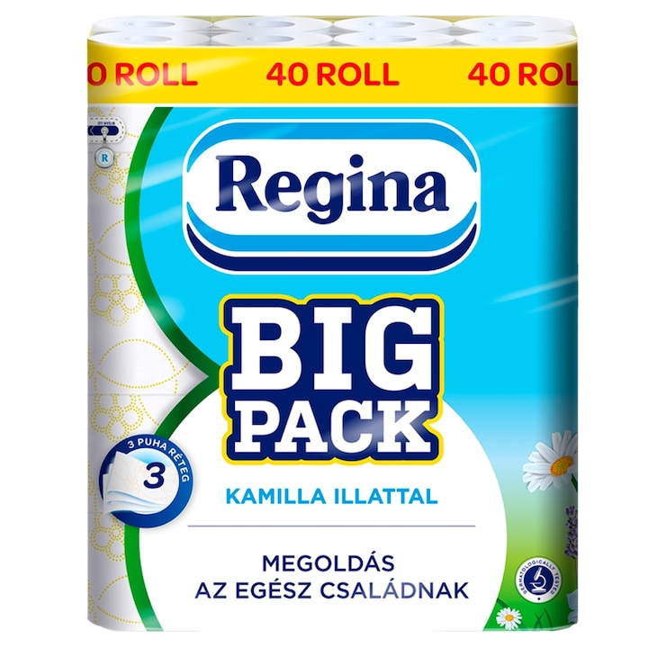 Regina Big Pack 3 rétegű toalettpapír, 40 tekercs