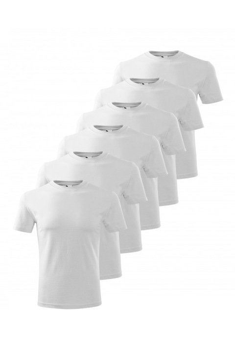 Комплект от 6 мъжки тениски, бели, PMK01, Бял