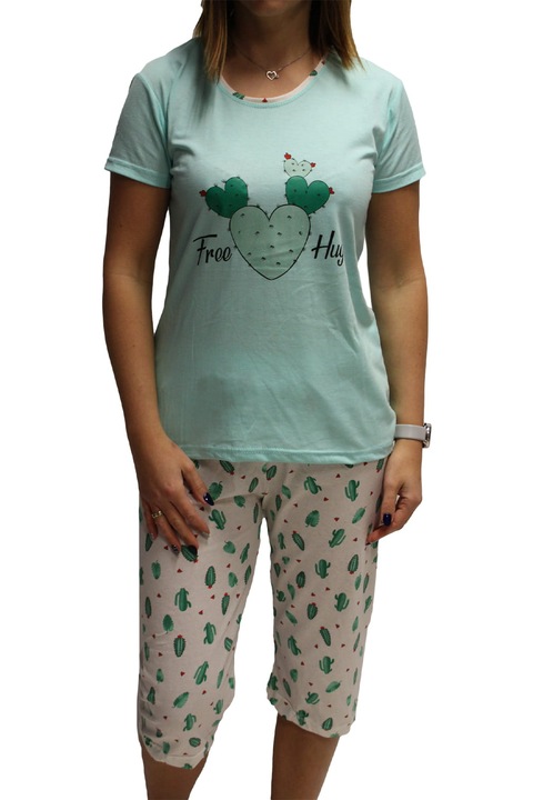 Pijamale cu model dama, La Penna,Bumbac, Multicolor